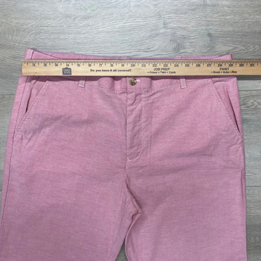 IZOD Pants Mens 38x32 Pink Straight Leg Flat Front Chino Casual Preppy